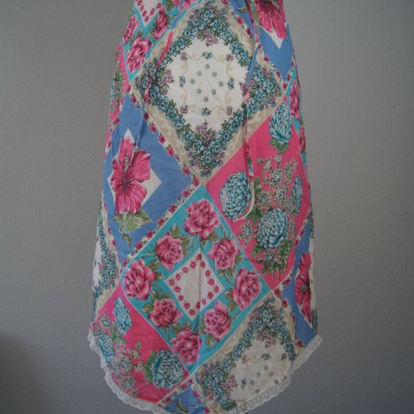 Vintage BCBG Dresses Y2k Midi Dess Bias Cut Cotton Sun Dress S Made in USA Flora - Picture 7 of 9